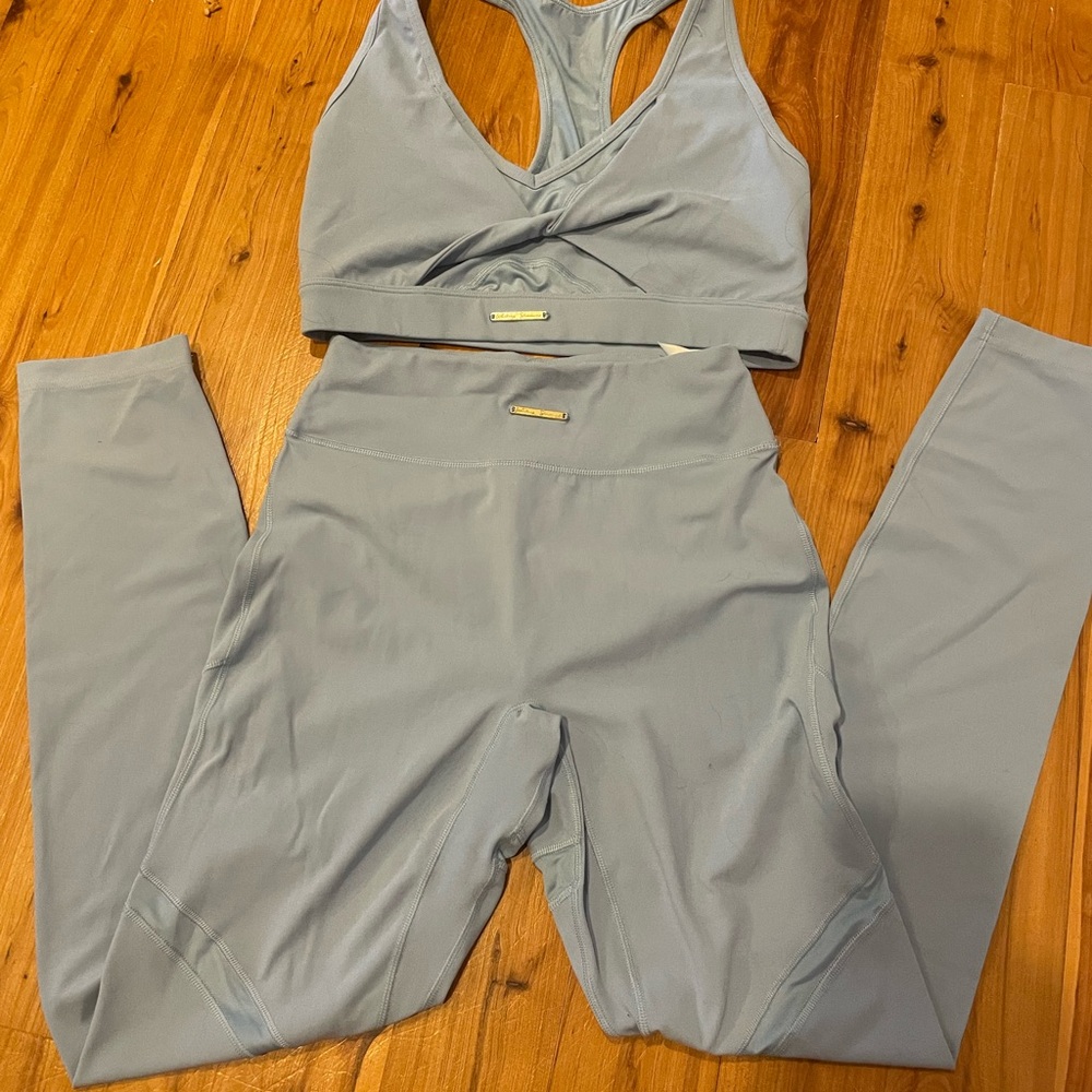 NWOT Gymshark Whitney Simmons Collection Light Blue Activewear Set
